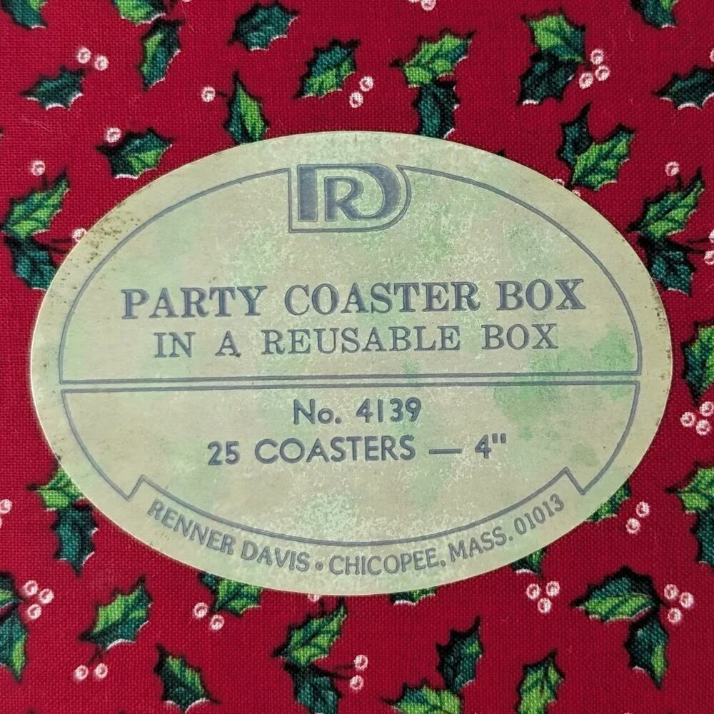 Vintage Renner Davis Christmas Party Coasters w/ Box